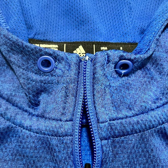 Adidas Activewear Blue Hoodie Size XS Girls Climawarm ( No Drawstrings ) - Picture 3 of 16